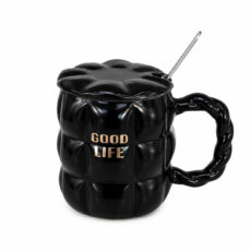 ماگ طرح پفکی مدل سرامیکی درب دار Good Life
