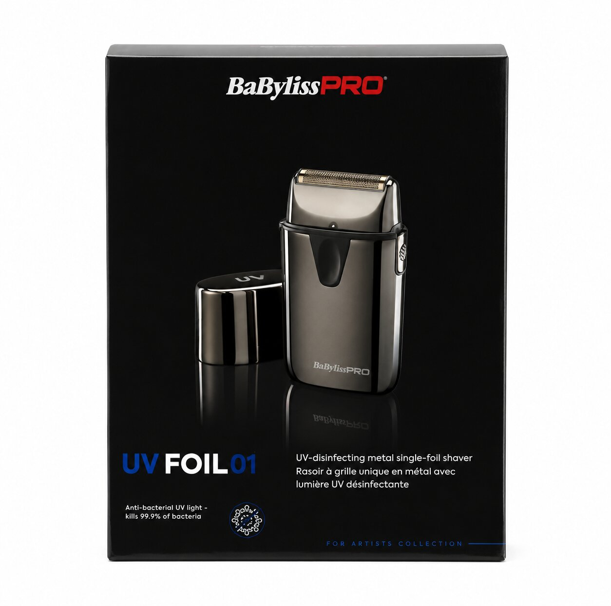 ماشین اصلاح موی صورت شارژی بابیلیس پرو مدل UVFOILFXLFS1E با اصلاح فویلی، تیغه استیل پیشرفته، صفر زن و بدنه فلزی ارگونومیک