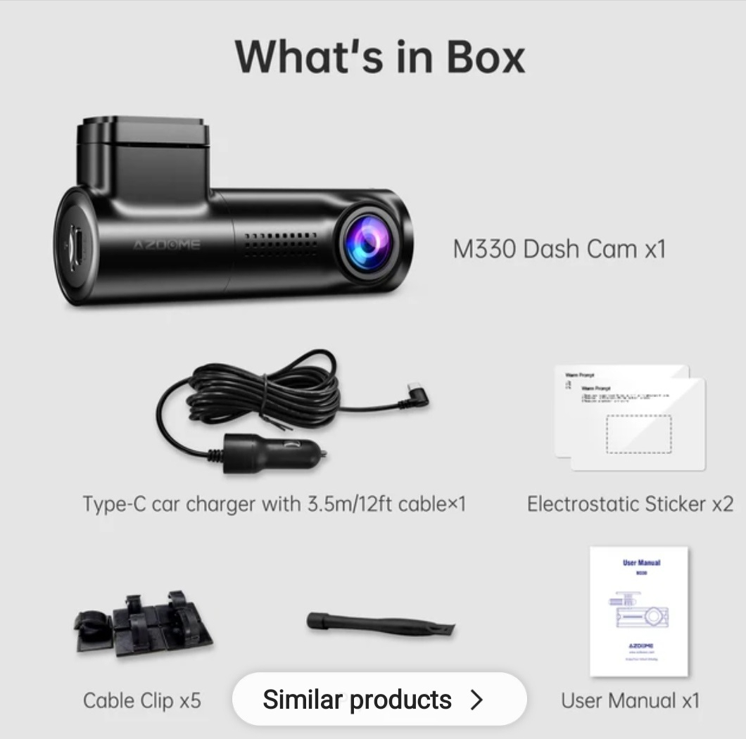 دوربین ثبت وقایع خودرو آزدم مدل M330