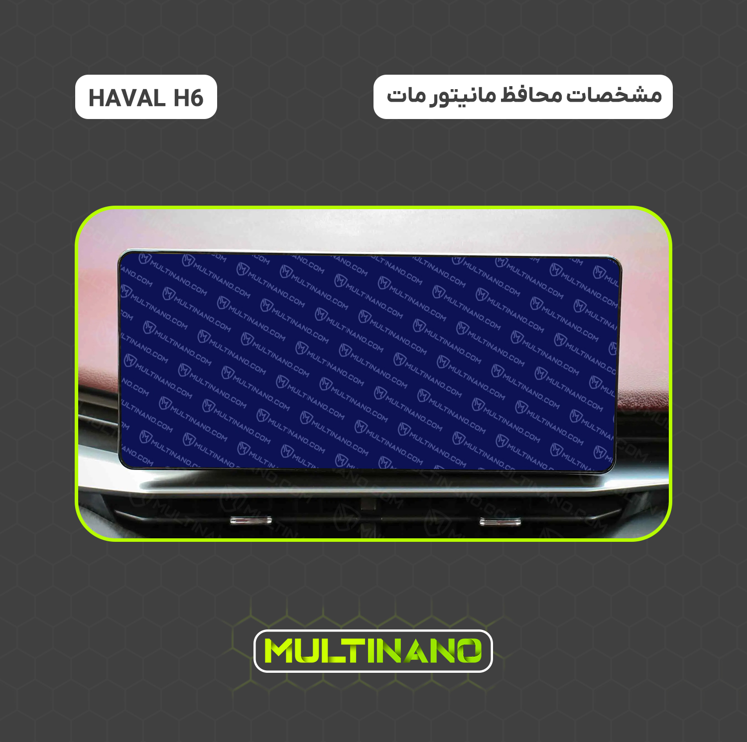 محافظ صفحه نمایش آنتی رفلکس مانیتور خودرو مولتی نانو مدل X-S1M مناسب برای هاوال H6