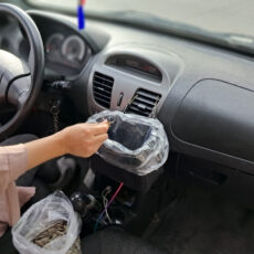 سطل زباله خودرو سام سالو مدل Doبه همراه جای دستمال مجموعه سه عددی