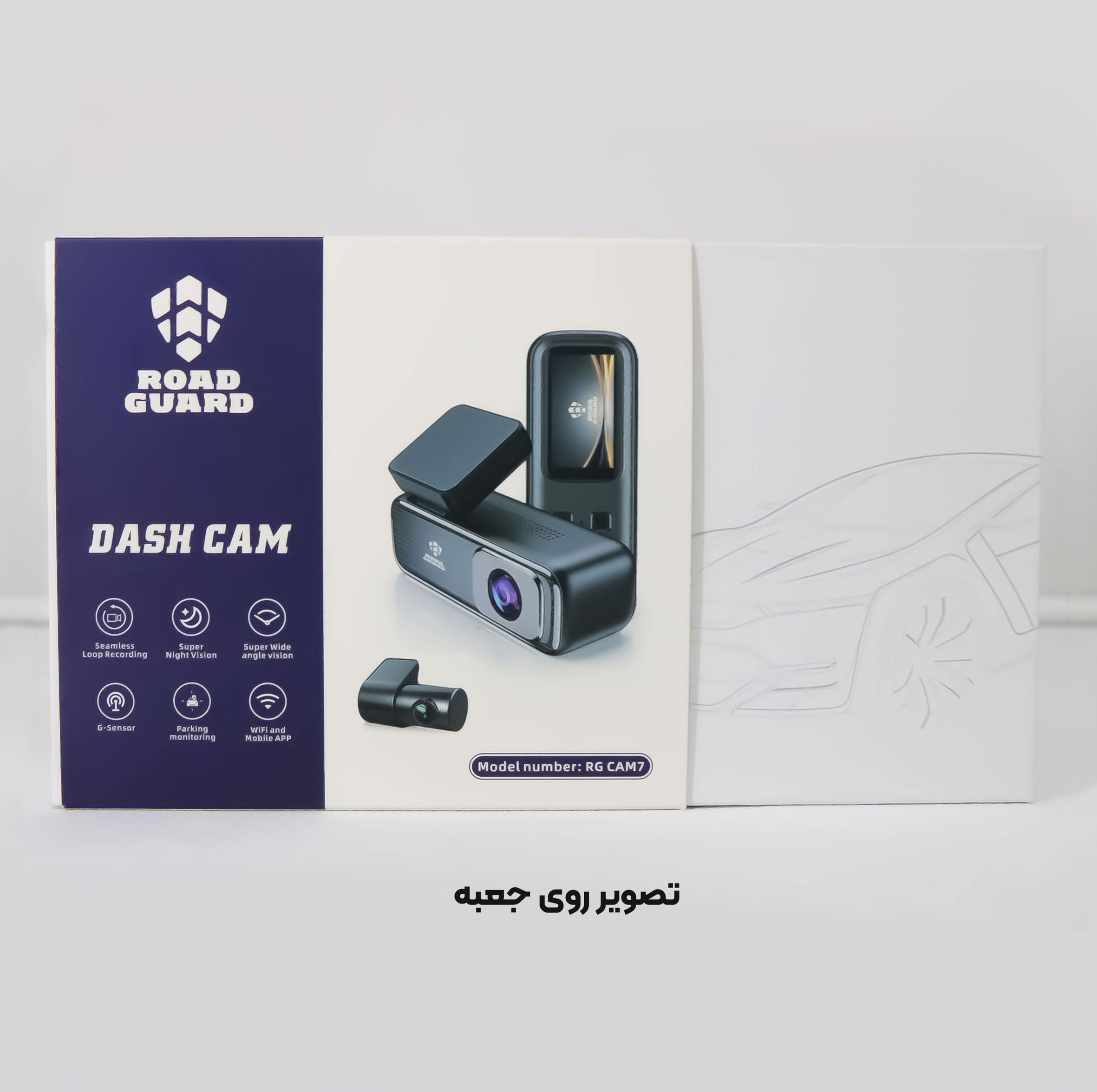 دوربین ثبت وقایع خودرو رودگارد مدل RG CAM7 4k به همراه دوربین عقب و کیت برق مستقیم
