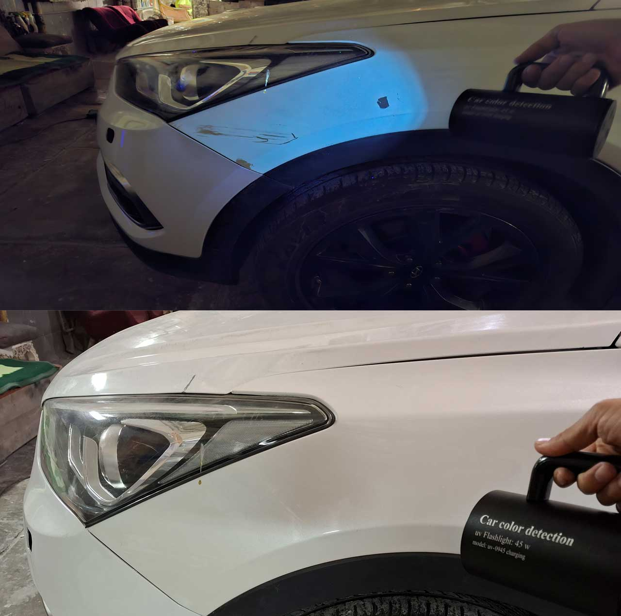 چراغ قوه یووی کارشناسی رنگ خودرو مدل UV-0945 charging