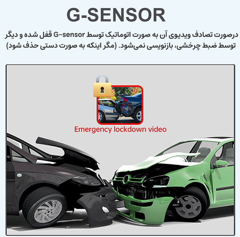 دوربین ثبت وقایع خودرو مدل 4 لنز A306-GPS-WiFi به همراه دوربین دنده عقب