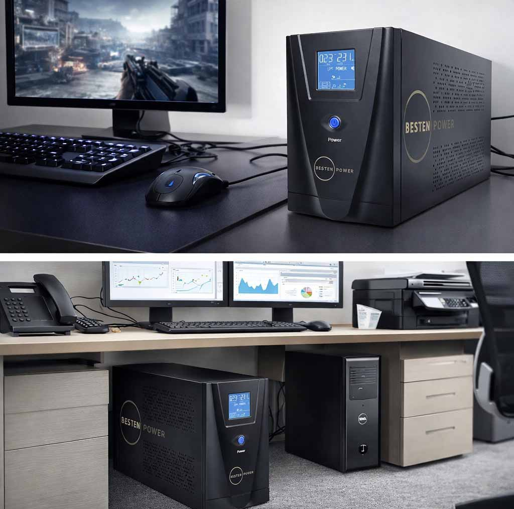 یو پی اس بستن پاور مدل BPO-600VA-9Ah با ظرفیت 600 ولت آمپر به همراه باتری داخلی