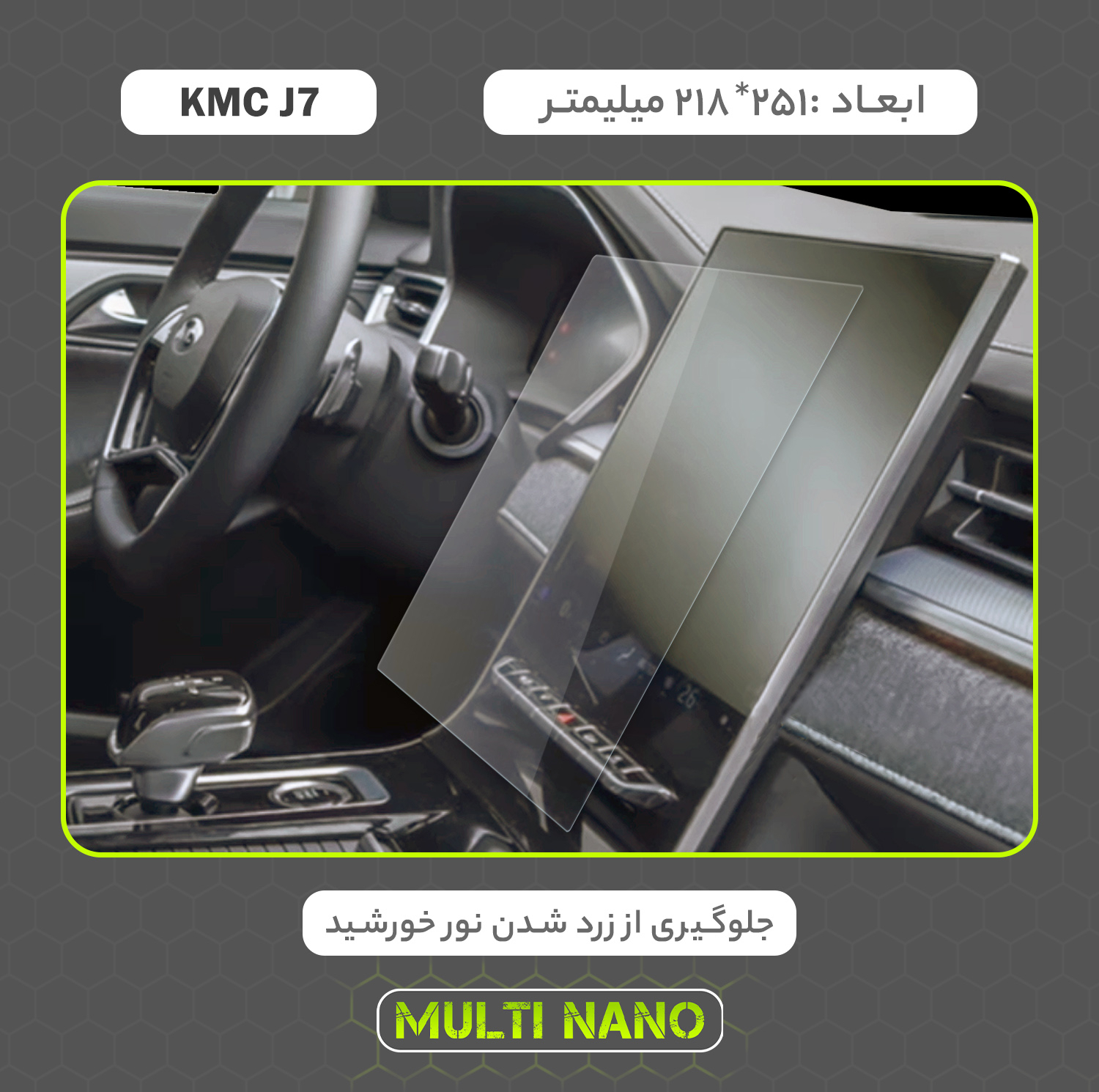 محافظ صفحه نمایش خودرو مولتی نانو مدل X-S1N مناسب برای کی ام سی J7