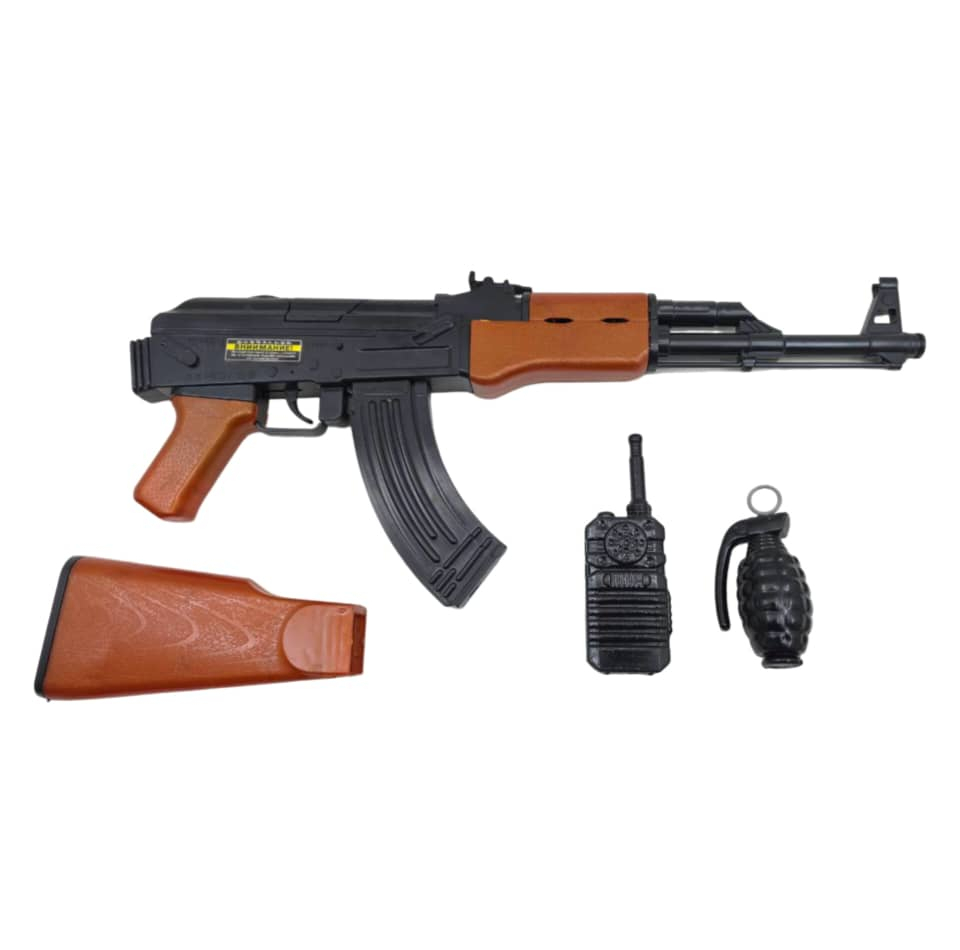 تفنگ بازی ناب سل مدل کلاشینکف AK-47 به همراه بیسیم و نارنجک