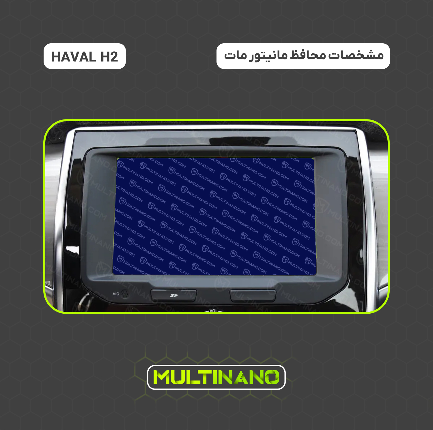 محافظ صفحه نمایش مانیتور خودرو مولتی نانو مدل X-S2M مناسب برای هاوال H2 بسته دو عددی