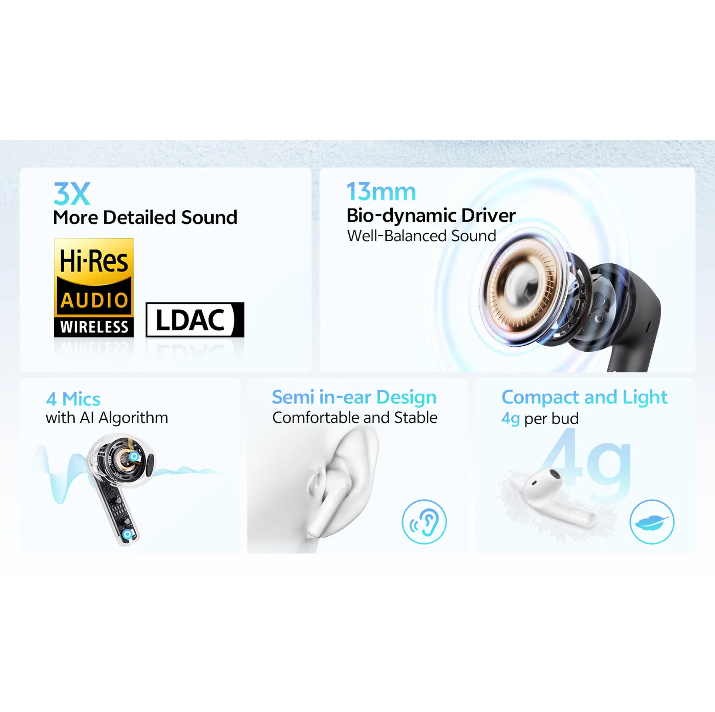 هدفون بلوتوثی کیو سی وای مدل AilyBuds E10 QT35