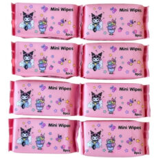 دستمال مرطوب کودک طرح کرومی مدل Mini Wipes مجموعه 8 عددی