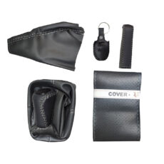 روکش فرمان کاور پلاس مدل SP5-GRY به همراه سردنده وگردگیر و روکش ترمزدستی مناسب برای پراید