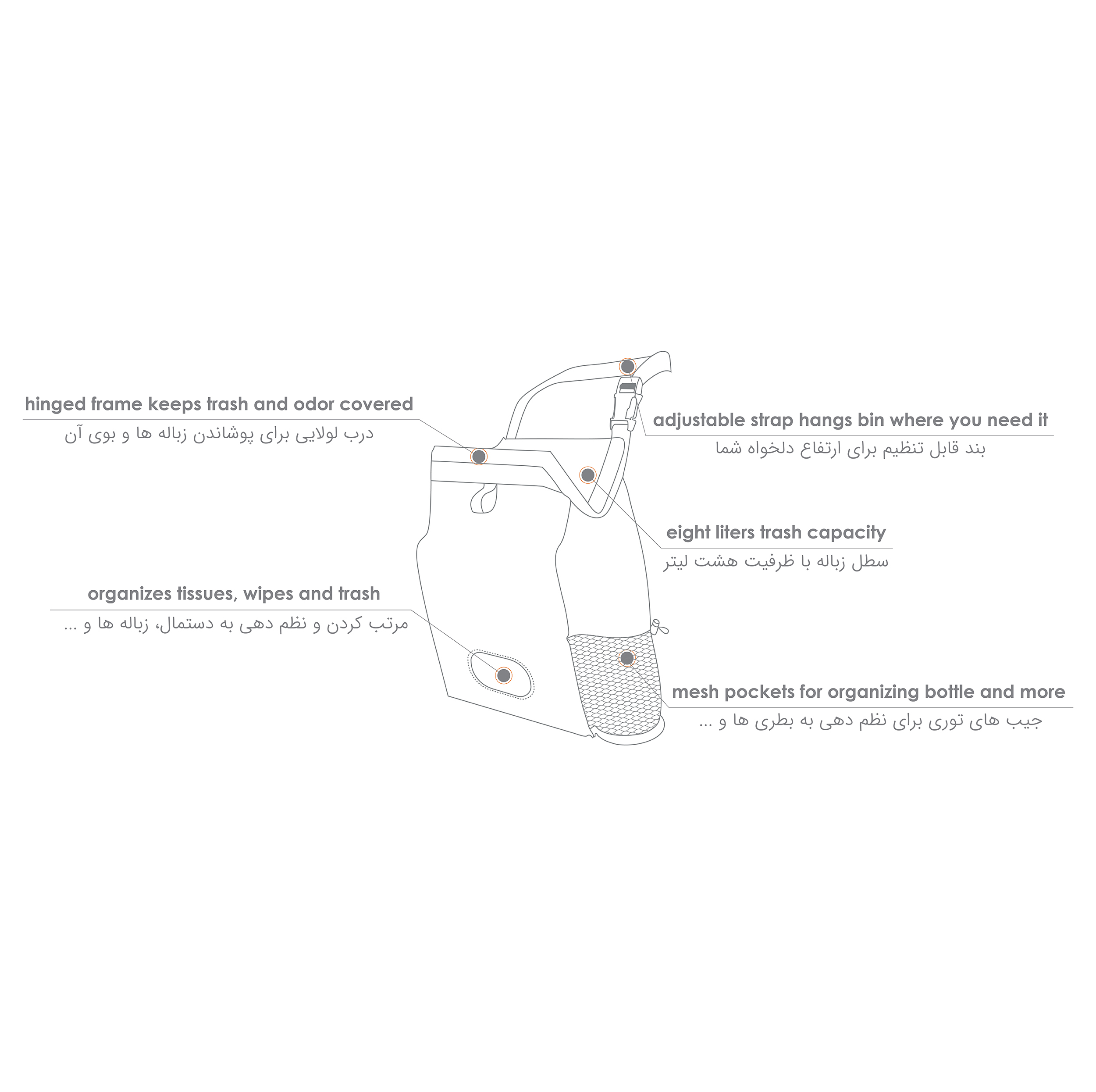 کیف پشت صندلی خودرو کوله مدل KL6500