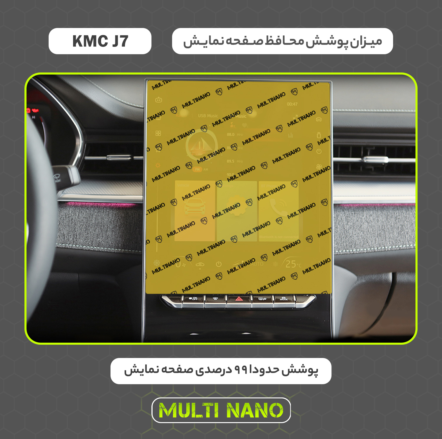 محافظ صفحه نمایش خودرو مولتی نانو مدل X-S1N مناسب برای کی ام سی J7