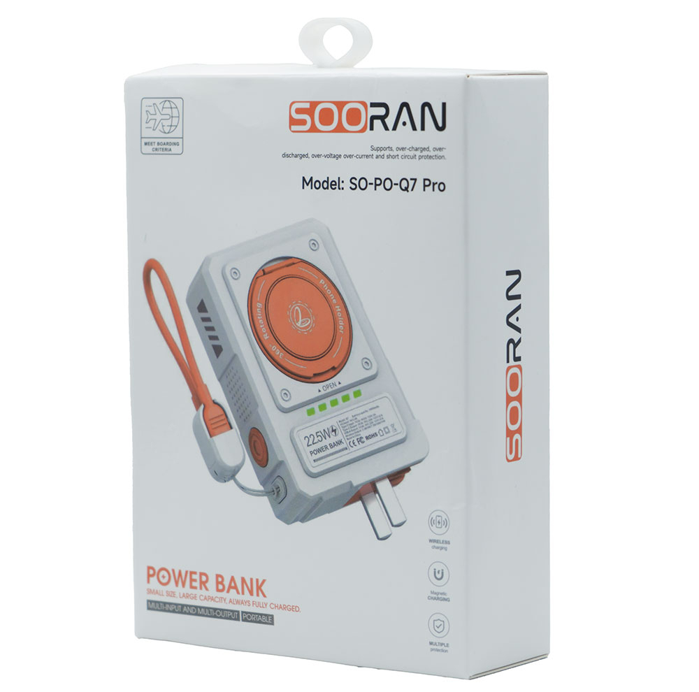پاوربانک 22.5 وات سوران مدل SO-PO-Q7 Pro ظرفیت 10000 میلی‌آمپرساعت
