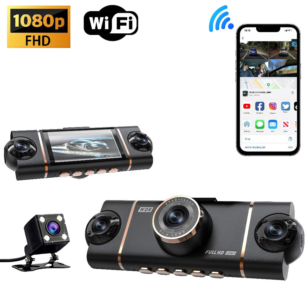 دوربین ثبت وقایع خودرو مدل چهار لنز کد D65 WIFI
