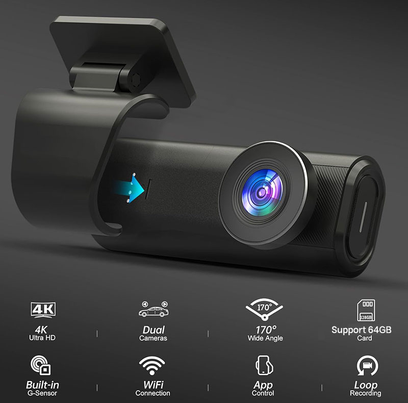 دوربین فیلمبرداری ثبت وقایع خودرو مدل OK309-4K-WiFi