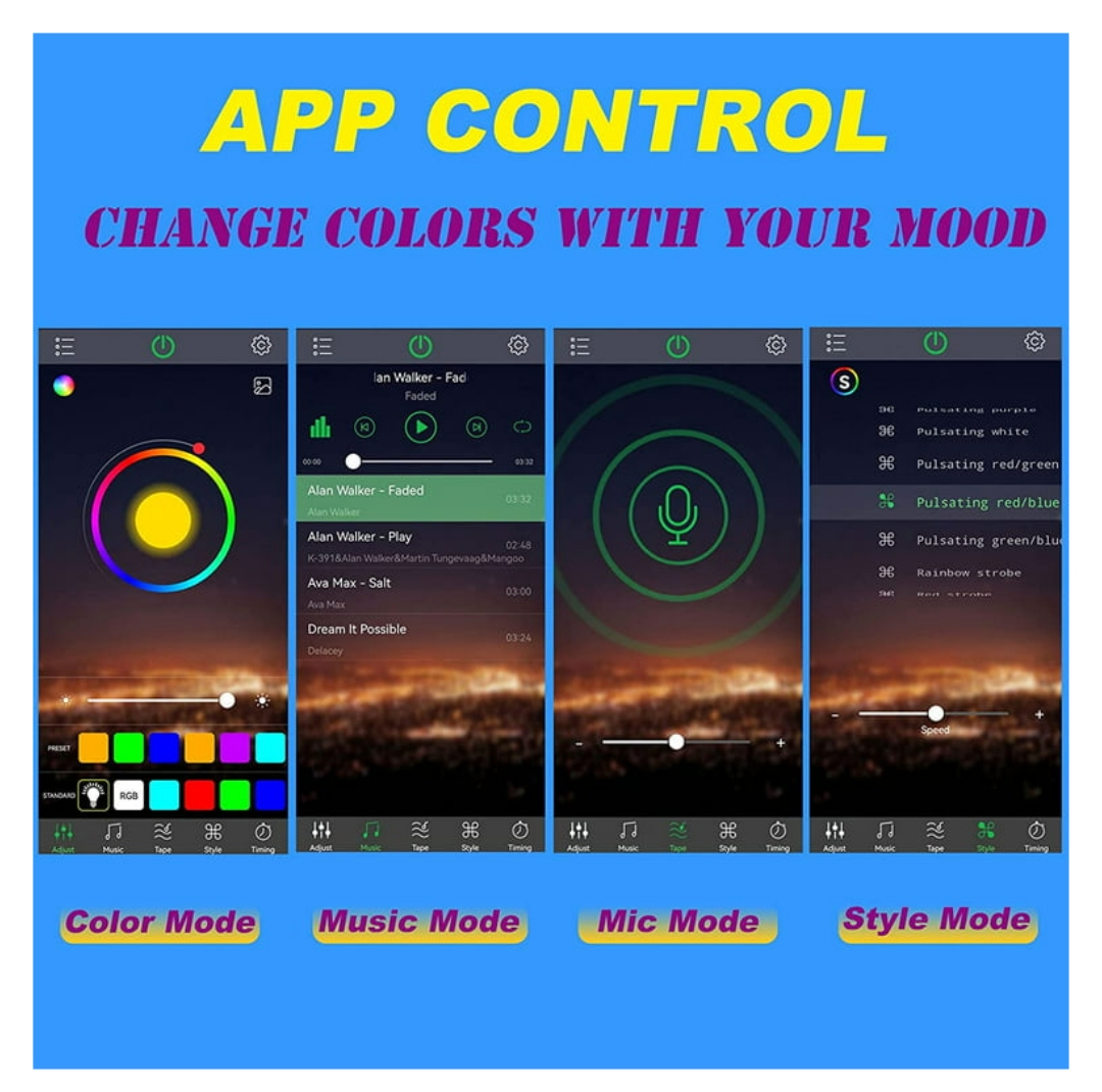 کیت نورپردازی داخل خودرو دریم لایت مدل musical app