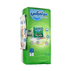 پوشک کودک مولفیکس مدل چسبی سایز 1 دو بسته 40 عددی به همراه دستمال مرطوب