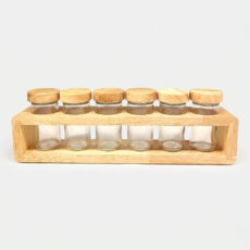 ست جا ادویه 6 پارچه لیمون مدل چوبی کد TP2306 به همراه استند