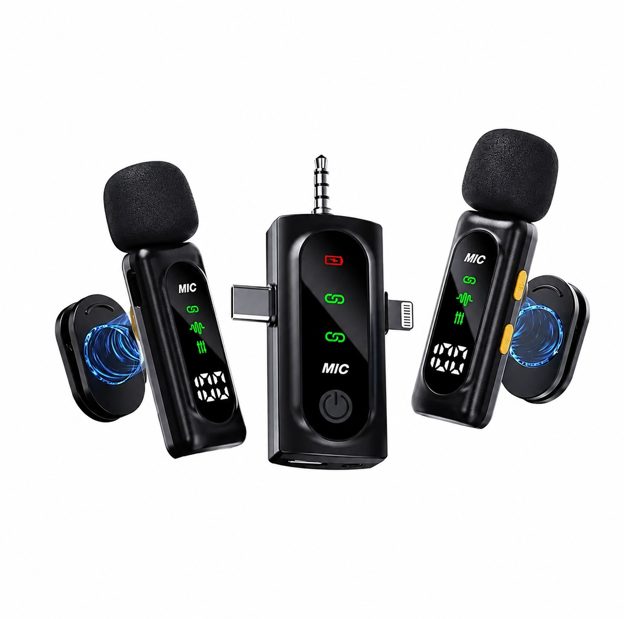 ست میکروفن بی سیم مدل T90pro با درگاه اتصال تایپ سی