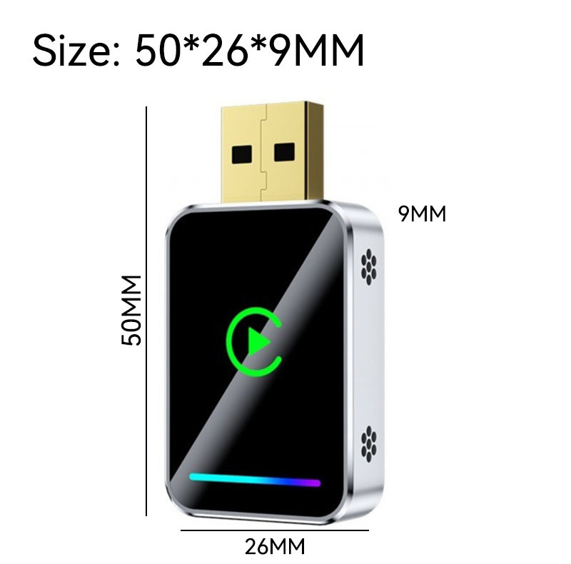 کارپلی و اندروید اتو مدل Wireless CarPlay/Android Auto Q1JS به همراه مبدل USB به USB-C