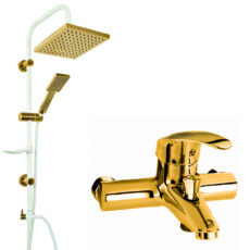 شیر حمام اندیکا مدل گلد کد M18 به همراه علم دوش