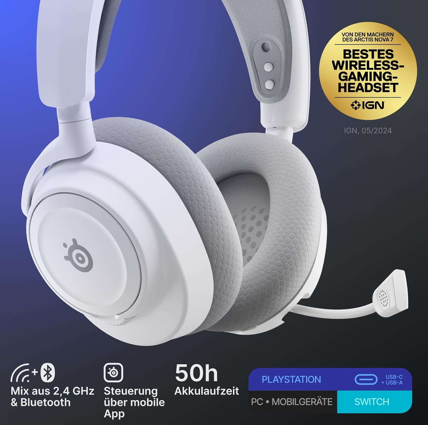 هدست گیمینگ بی سیم استیل سریز مدل ARCTIS NOVA 7P GEN2