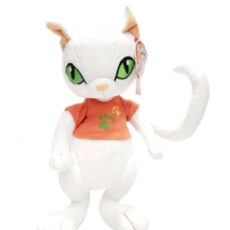 عروسک پولیشی مدل گربه مفصلی دم بلند کد 7473 سایز 30 سانتی‌ متر
