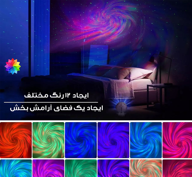 چراغ خواب اتاق کودک مدل فضانورد مینی کد starry sky-12RGB