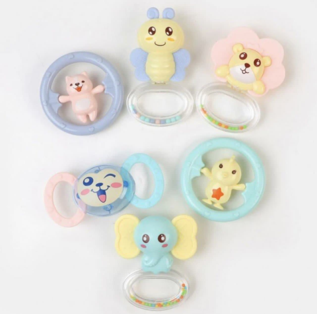 جغجغه ناب سل مدل هانگر مجموعه 6 عددی کد BABY RATTLES  HANGER HAPPY WORLD