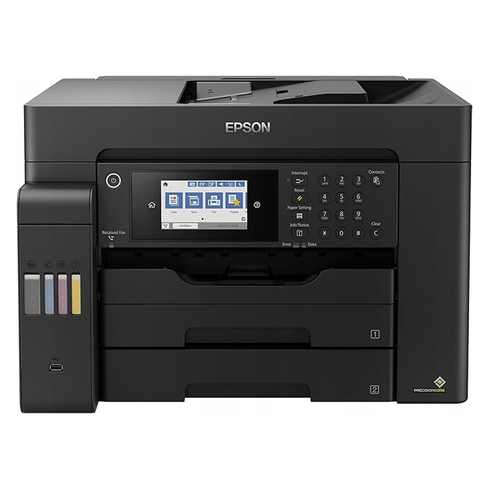پرینتر جوهر افشان چندکاره رنگی اپسون مدل EcoTank L15150 با اتصال باسیم و بی‌سیم سایز چاپ A3+ با قابلیت چاپ دو رو