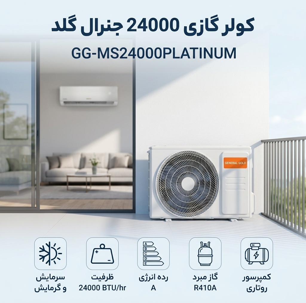 کولر گازی 24 هزار جنرال گلد مدل GG-MS24000PLATINUM