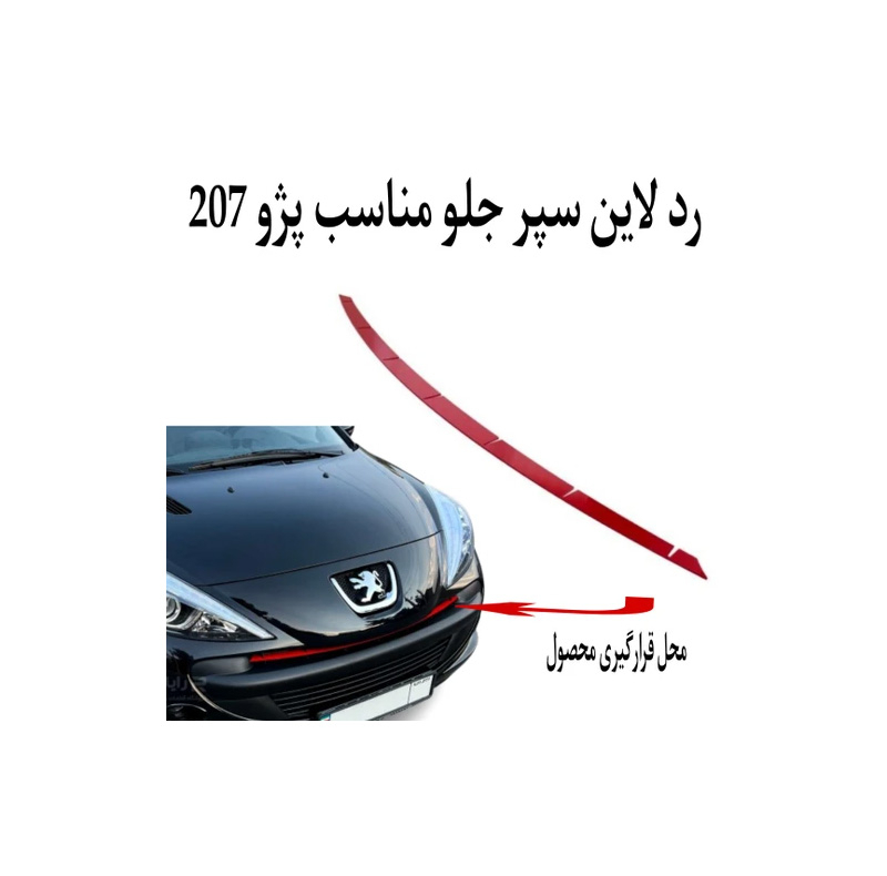 ردلاین سپر و دریچه کولر خودرو کالانیکس مدل RED-207-100302 مناسب برای 207 مجموعه 13 عددی به همراه وردپلیت