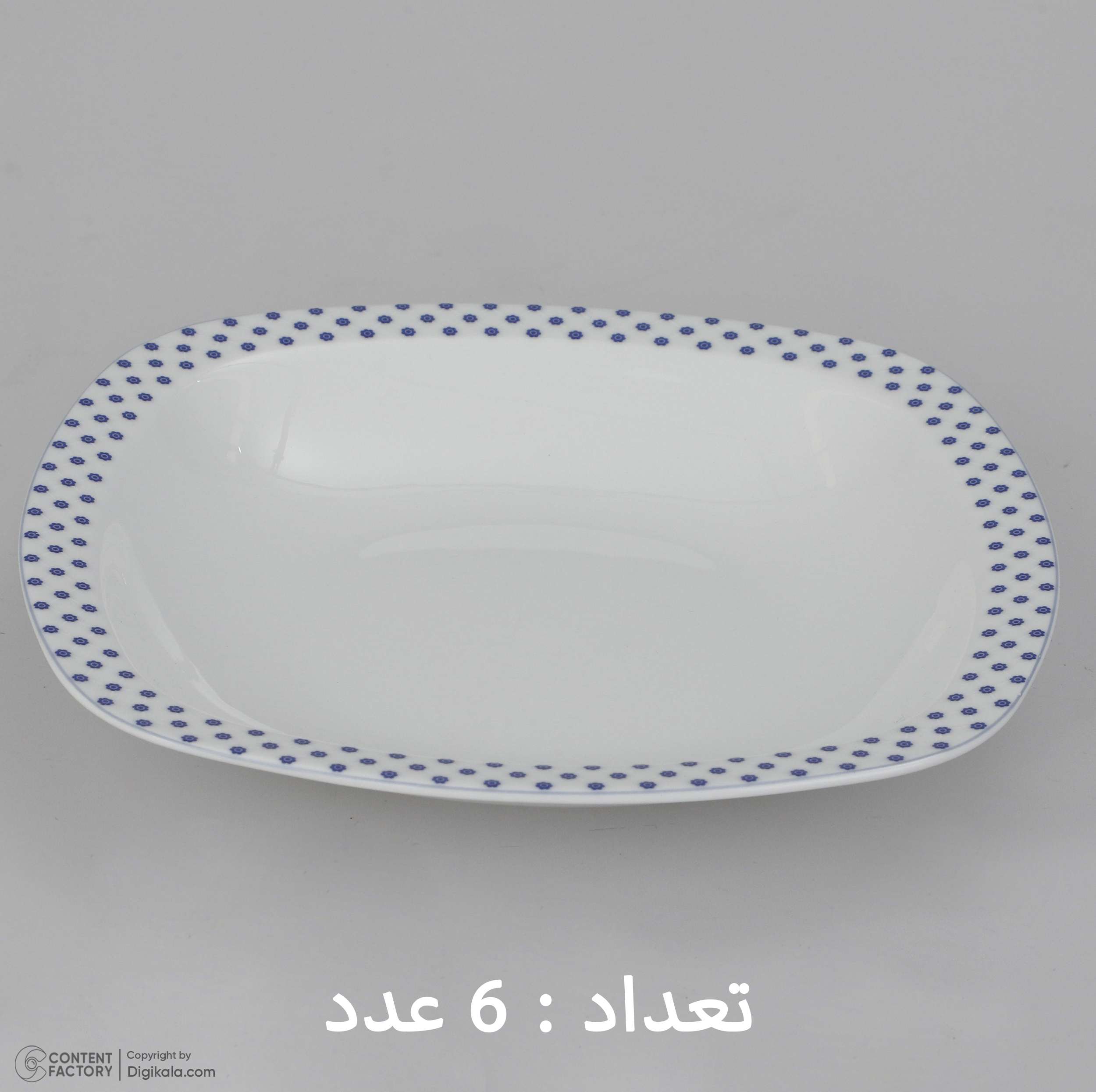 سرویس غذاخوری 27 پارچه 6 نفر چینی زرین ایران مدل کواترو ورنیکا درجه عالی
