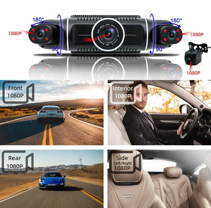 دوربین ثبت وقایع خودرو مدل 4 لنز A306-GPS-WiFi به همراه دوربین دنده عقب