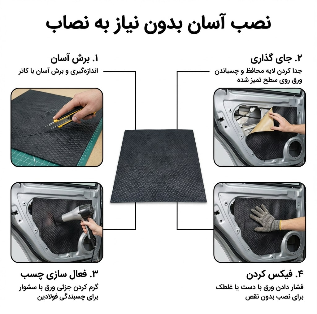 ورق دمپینگ مدل پشت چسب دار کد 2.2 میلی متر بسته 10عددی