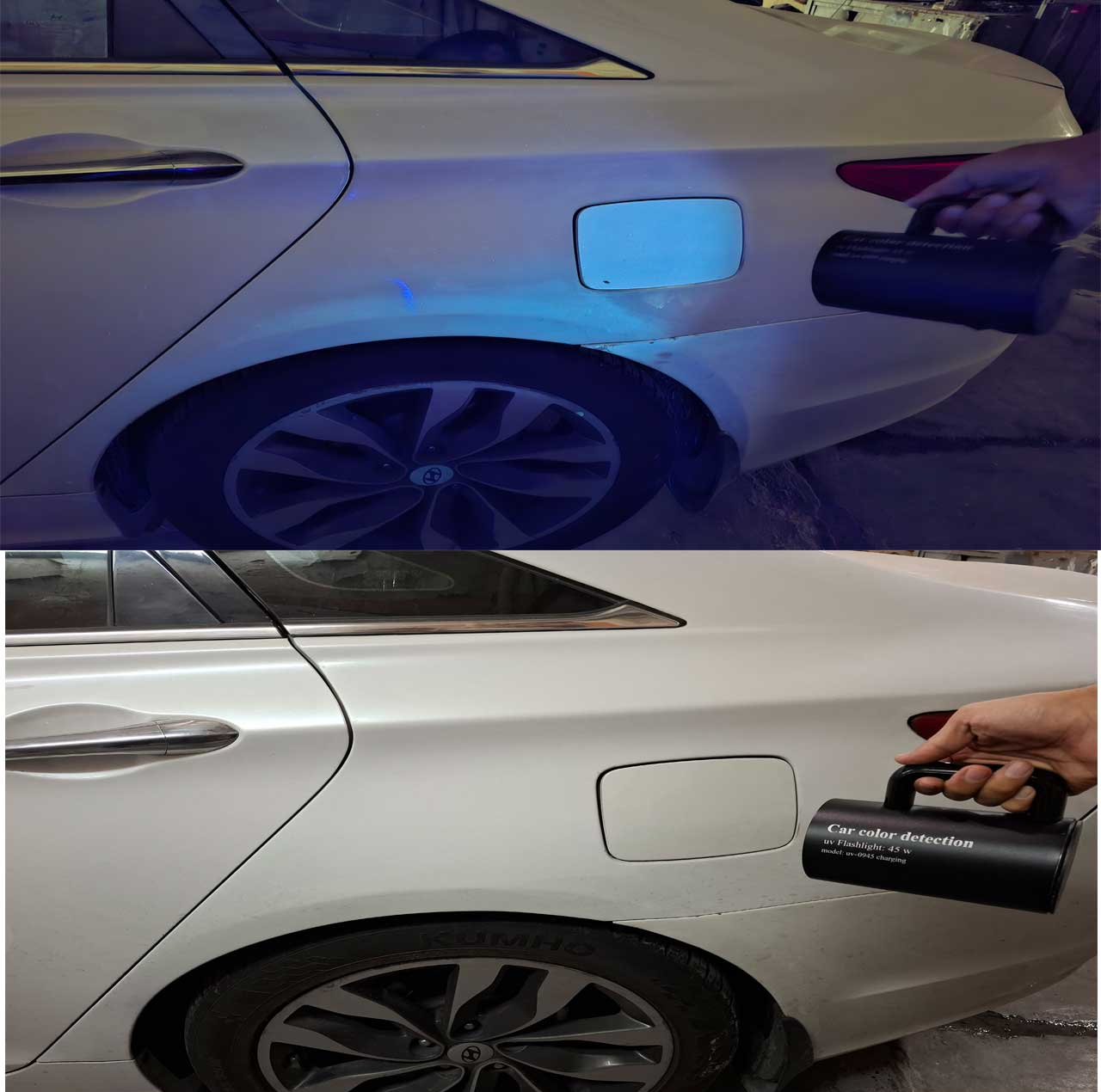 چراغ قوه یووی کارشناسی رنگ خودرو مدل UV-0945 charging