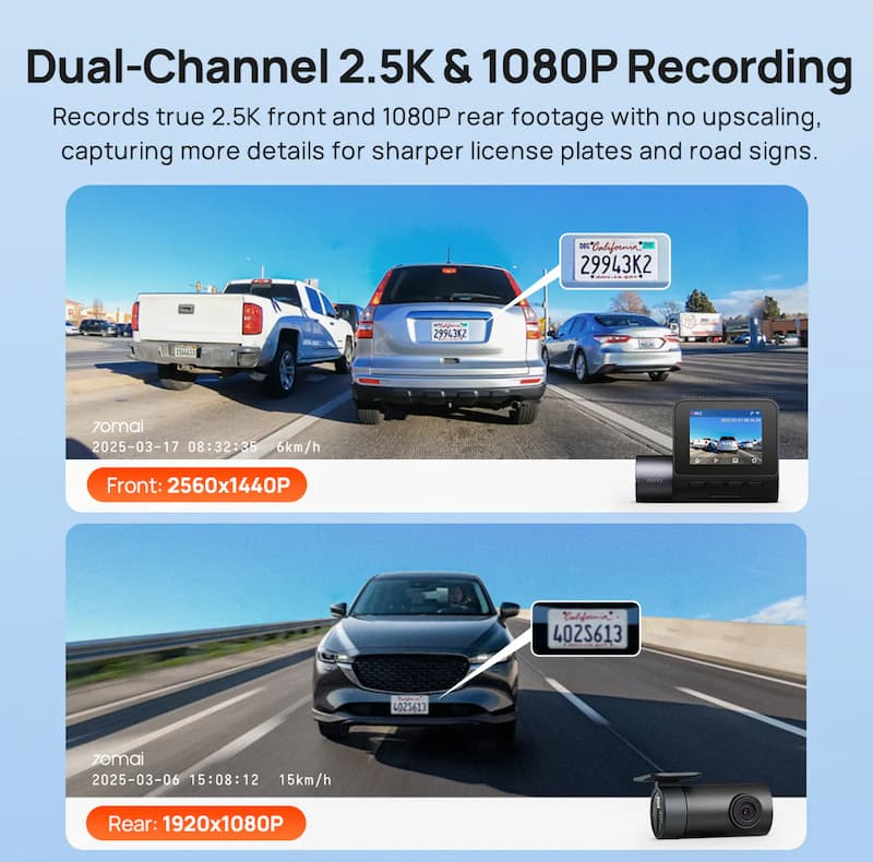 دوربین فیلم برداری خودرو سوِنتی مِی مدل Dash Cam A410 SET + Rear Cam Set (RC21)