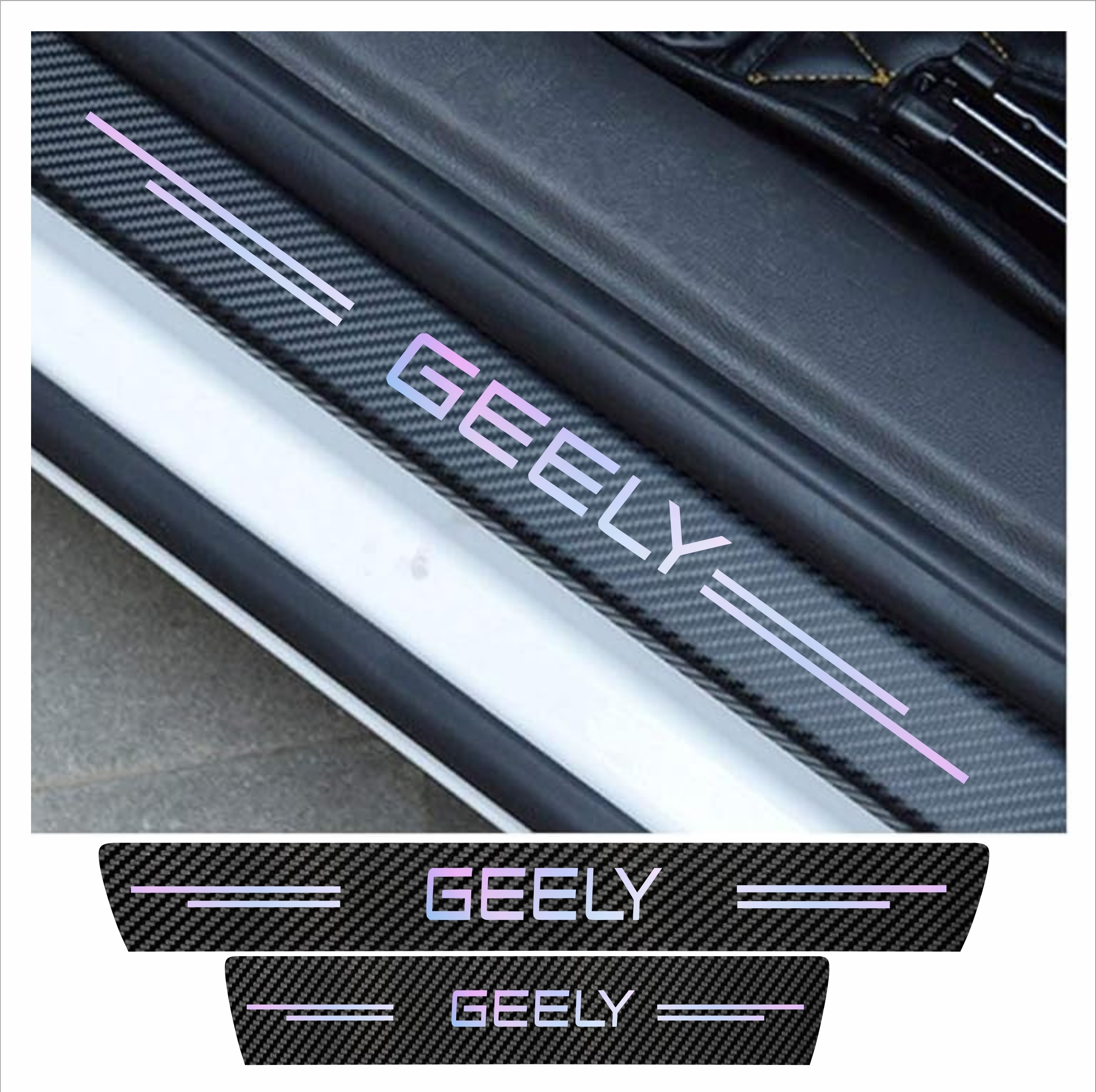 برچسب پارکابی خودرو سولگی مدل کربن کد J41 مناسب برای GEELY بسته 4 عددی