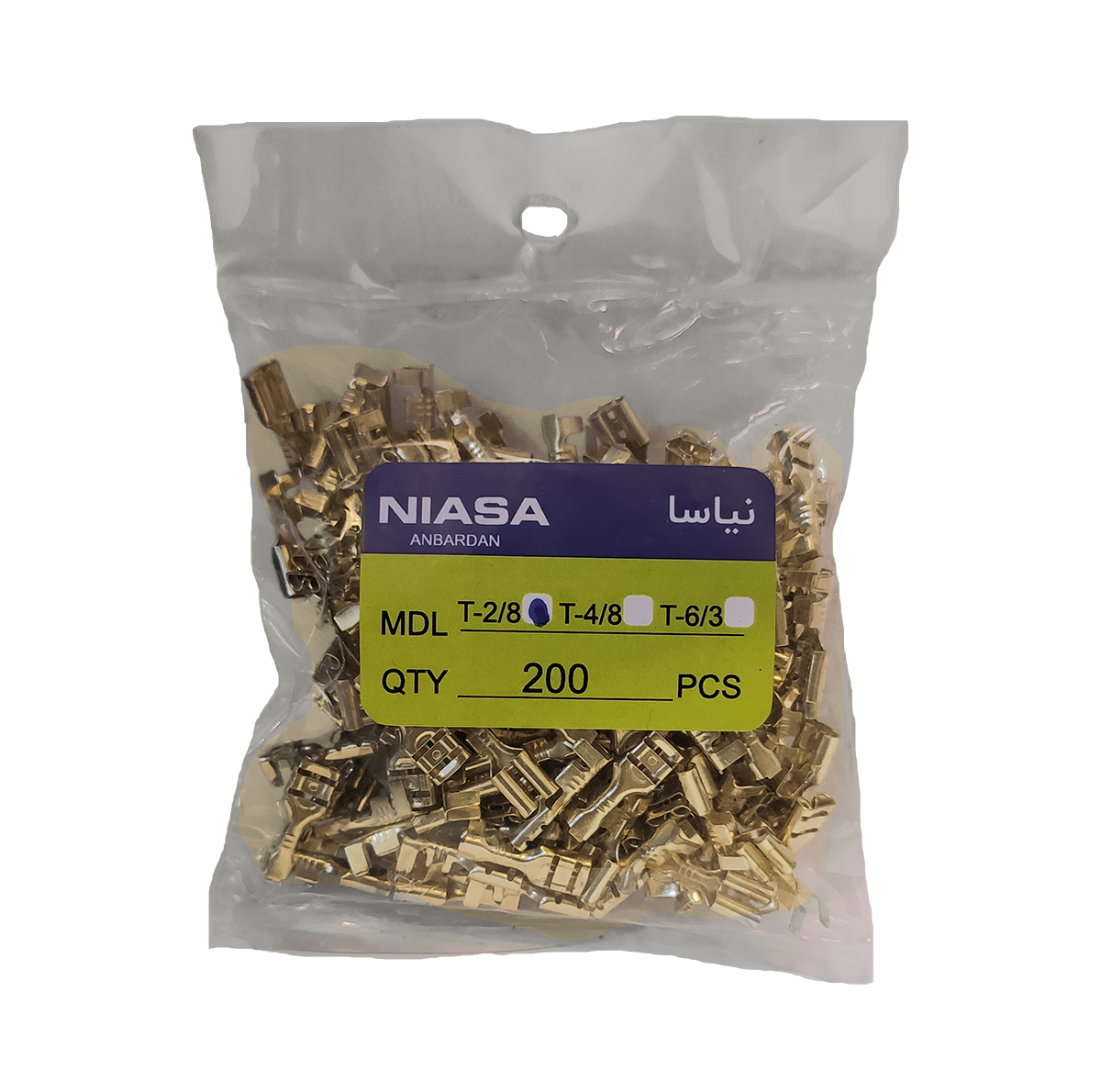 سر سیم خودرو نیاسا مدل T-2/8 بسته 200 عددی
