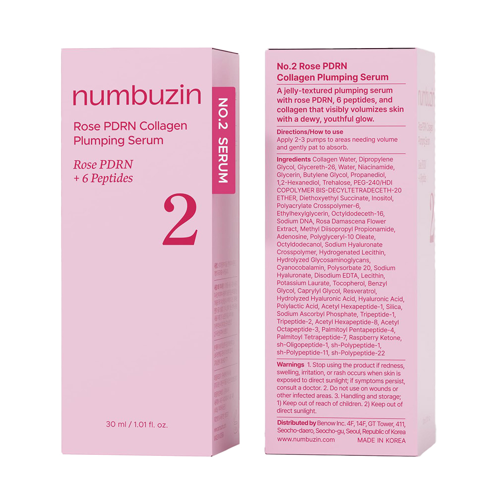 سرم ضدحساسیت و حجم دهنده پوست نامبوزین مدل Rose PDRN Collagen 2 مناسب برای انواع پوست حجم 30 میلیلیتر