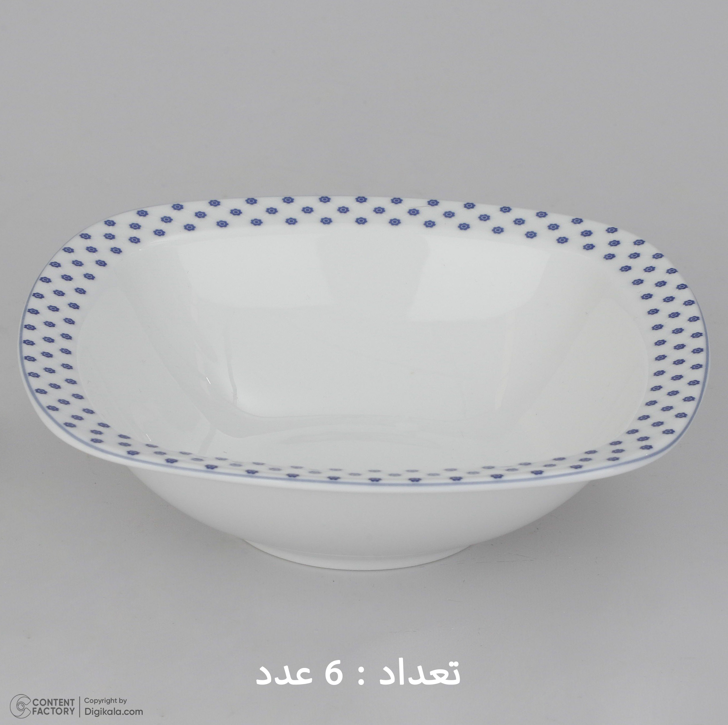 سرویس غذاخوری 27 پارچه 6 نفر چینی زرین ایران مدل کواترو ورنیکا درجه عالی