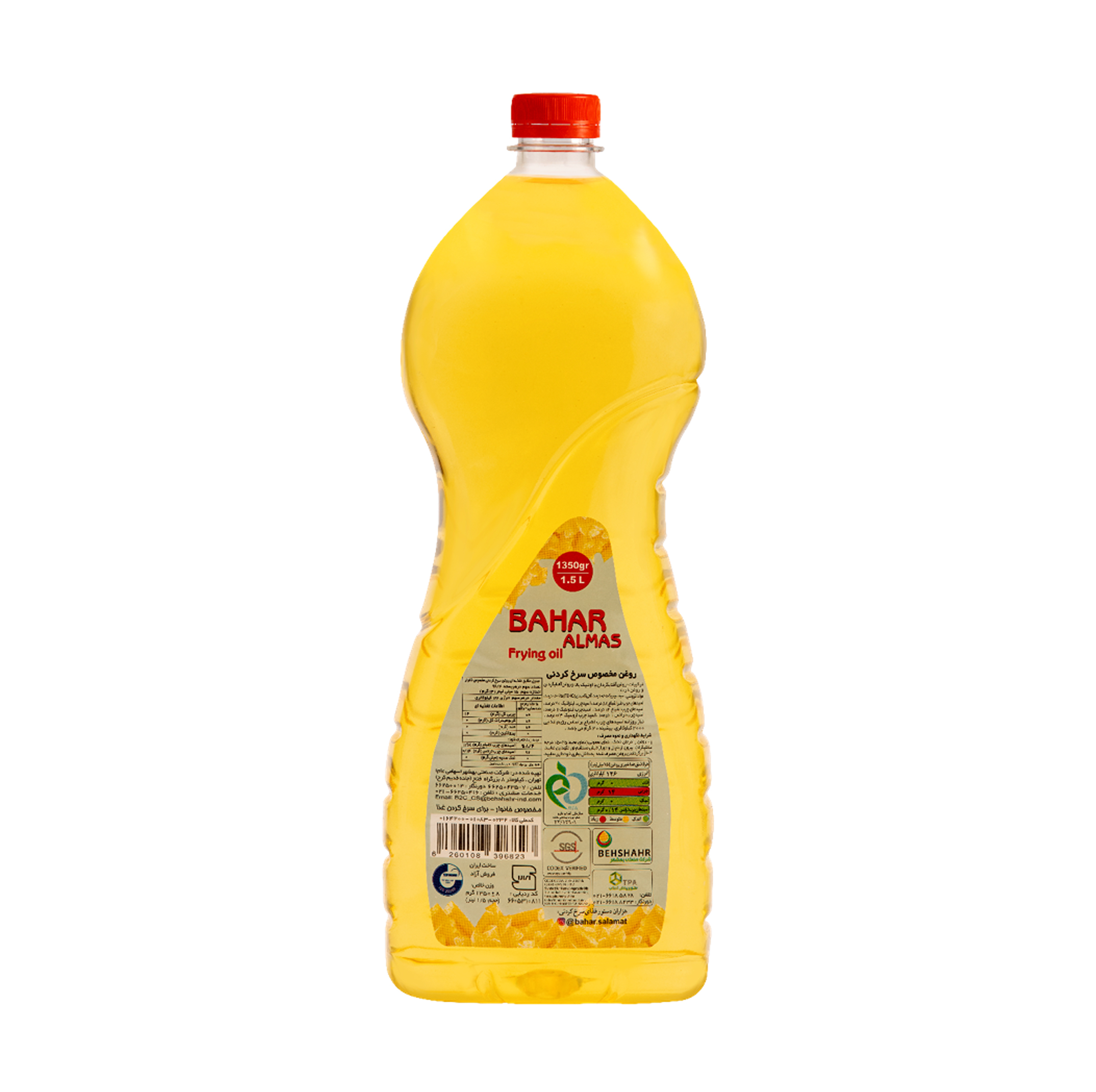 روغن مایع سرخ کردنی بهار الماس - 1.5 لیتر