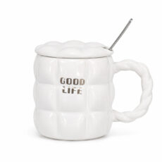 ماگ طرح پفکی مدل سرامیکی درب دار Good Life