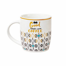 ماگ طرح هندسی مدرن مدل سرامیکی Good Starts With Coffee
