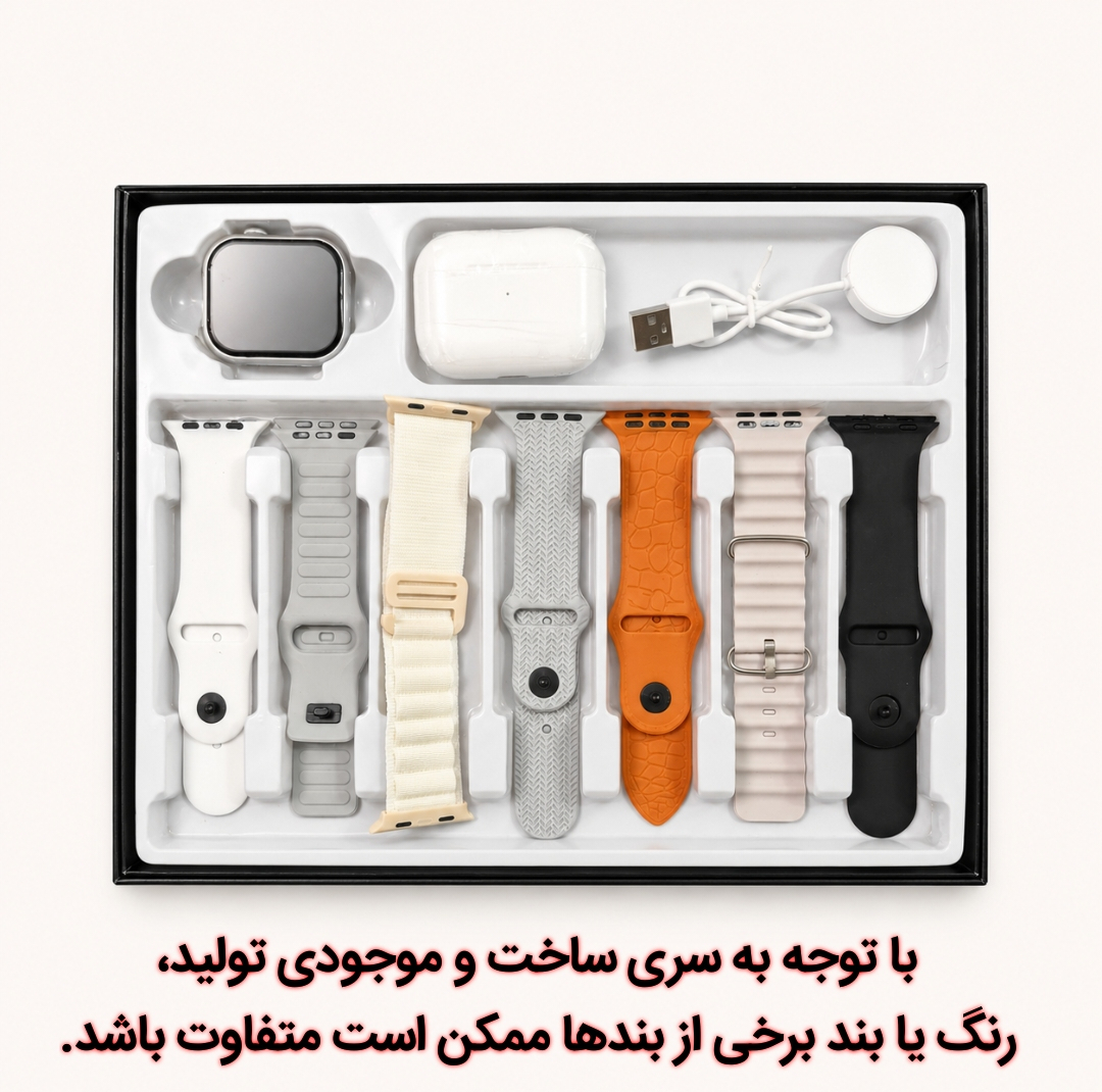 ساعت هوشمند 46 میلی متری واچ ایکس مدل 7in1 با بند سیلیکونی به همراه هدفون بلوتوثی