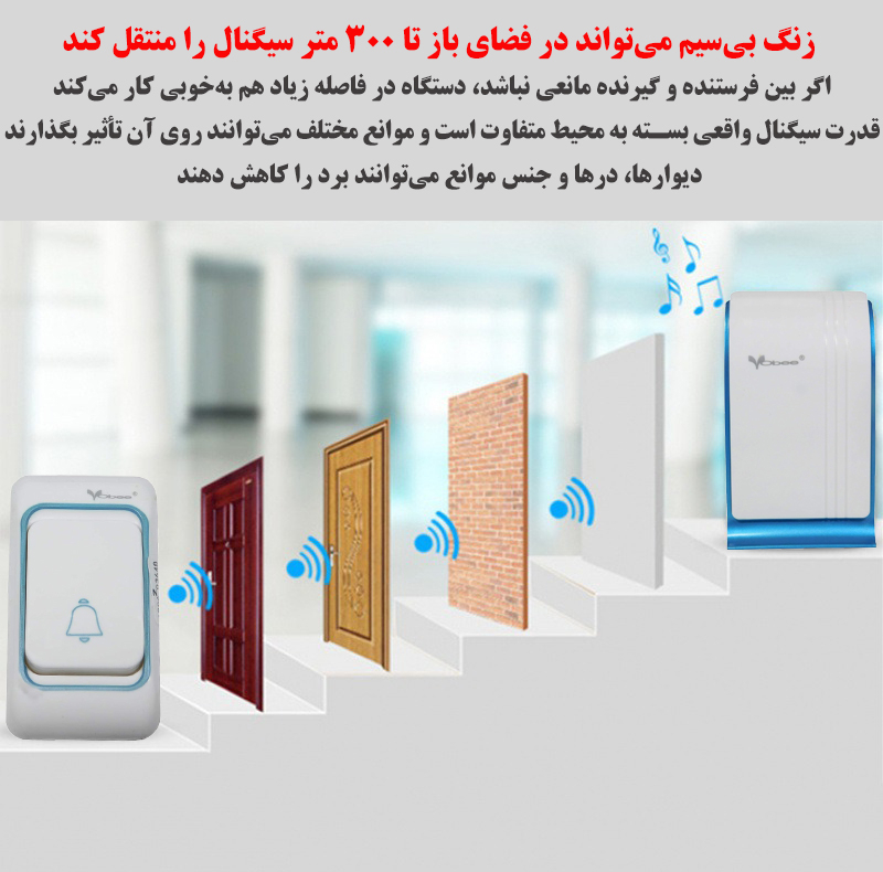 زنگ بی سیم ووبی مدل JK01 مجموعه دو عددی