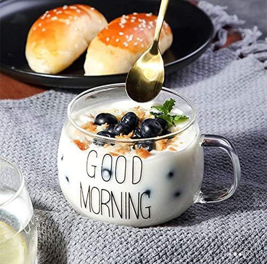 لیوان مدل GOOD MORNING  به همراه زیر لیوانی