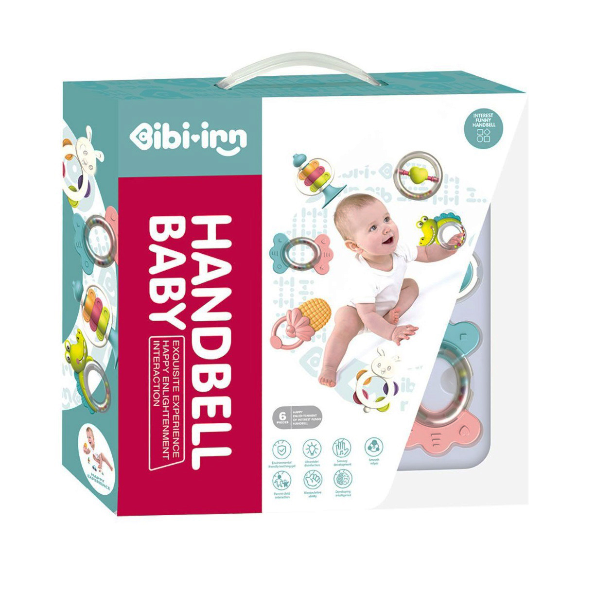 جغجغه بی بی این مدل HANDBELL BABY کد 69-608 مجموعه 6 عددی