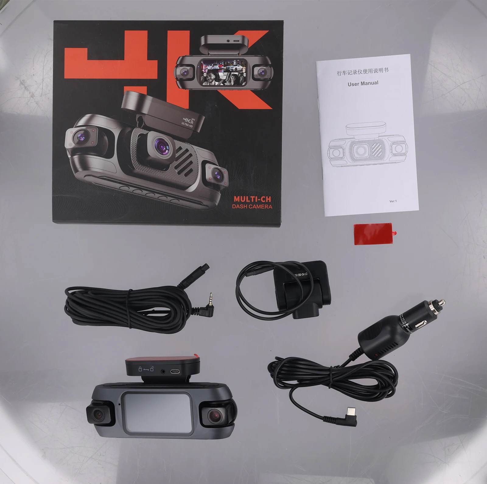 دوربین ثبت وقایع خودرو اتوویژن مدل چهار لنز کد Autovision W9 به همراه دوربین عقب